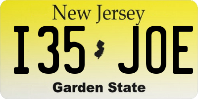 NJ license plate I35JOE