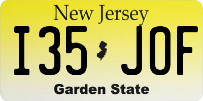 NJ license plate I35JOF