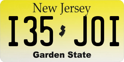 NJ license plate I35JOI