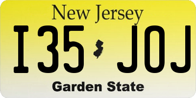 NJ license plate I35JOJ
