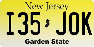 NJ license plate I35JOK