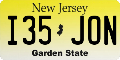 NJ license plate I35JON