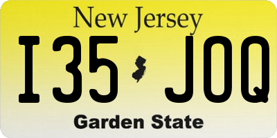 NJ license plate I35JOQ