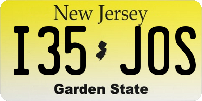 NJ license plate I35JOS