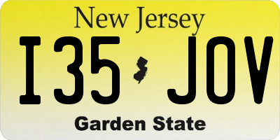 NJ license plate I35JOV