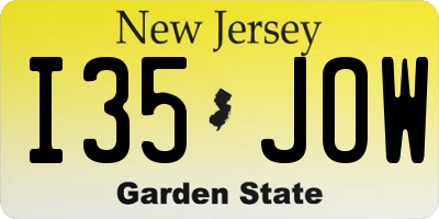 NJ license plate I35JOW