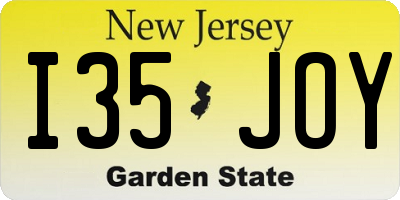 NJ license plate I35JOY