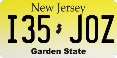 NJ license plate I35JOZ