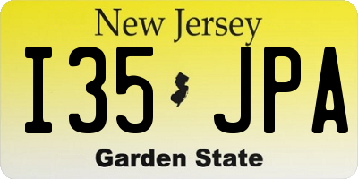 NJ license plate I35JPA