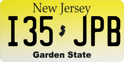 NJ license plate I35JPB
