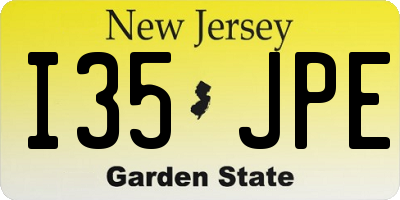NJ license plate I35JPE