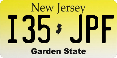 NJ license plate I35JPF