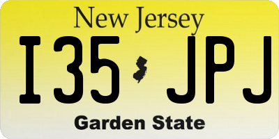 NJ license plate I35JPJ