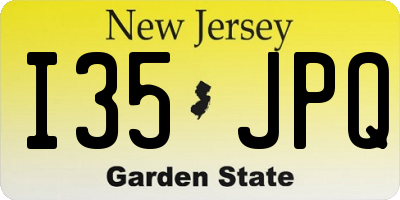 NJ license plate I35JPQ