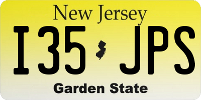 NJ license plate I35JPS
