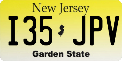 NJ license plate I35JPV