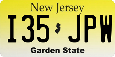 NJ license plate I35JPW