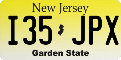 NJ license plate I35JPX