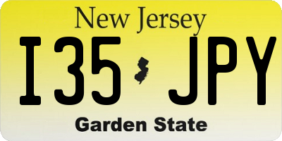 NJ license plate I35JPY