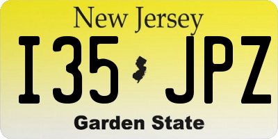 NJ license plate I35JPZ