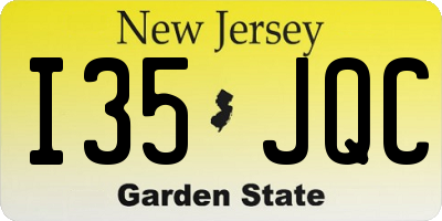 NJ license plate I35JQC