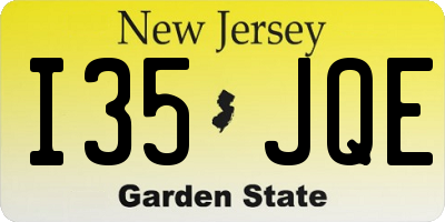 NJ license plate I35JQE