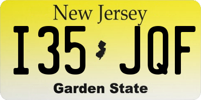 NJ license plate I35JQF