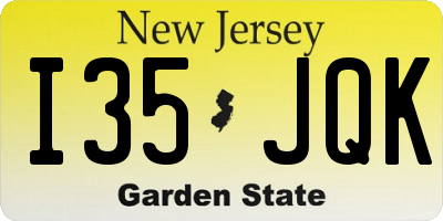 NJ license plate I35JQK