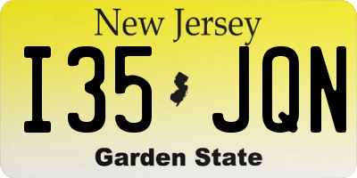 NJ license plate I35JQN