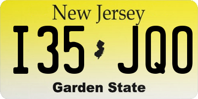 NJ license plate I35JQO