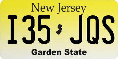 NJ license plate I35JQS