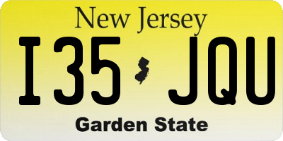 NJ license plate I35JQU