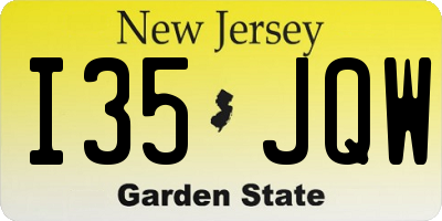 NJ license plate I35JQW