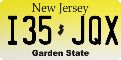 NJ license plate I35JQX