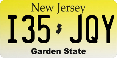 NJ license plate I35JQY