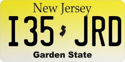 NJ license plate I35JRD