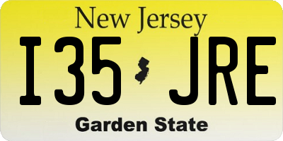NJ license plate I35JRE