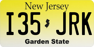 NJ license plate I35JRK