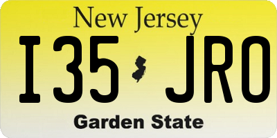 NJ license plate I35JRO