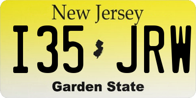 NJ license plate I35JRW