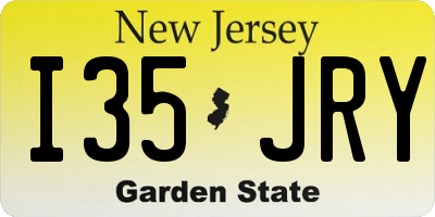 NJ license plate I35JRY