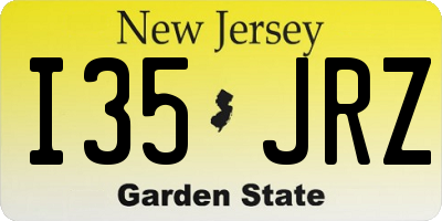 NJ license plate I35JRZ