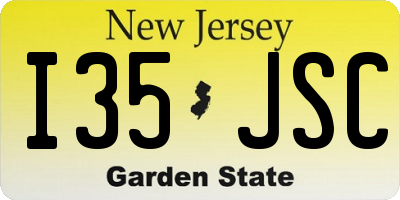 NJ license plate I35JSC