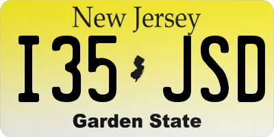NJ license plate I35JSD