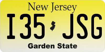 NJ license plate I35JSG