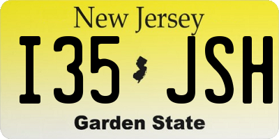 NJ license plate I35JSH