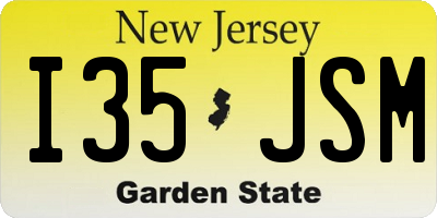 NJ license plate I35JSM