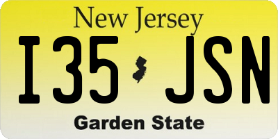 NJ license plate I35JSN