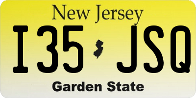 NJ license plate I35JSQ
