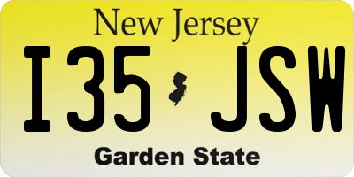 NJ license plate I35JSW